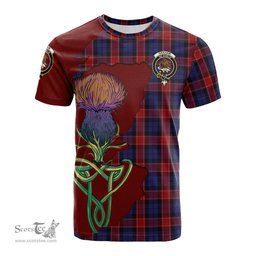Scottish Graham of Menteith Red Clan Tartan with Thistle and Scotland Map Tartan Plaid T Shirt Scottish Plaid Tartan Plaid - ScotsTee - scotstee.com