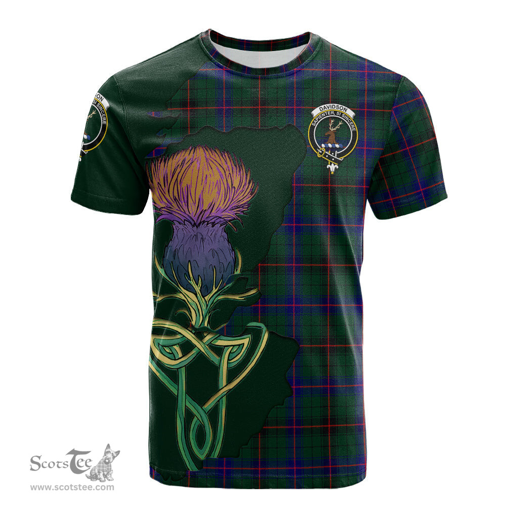 Scottish Davidson Modern Clan Tartan with Thistle and Scotland Map Tartan Plaid T Shirt Scottish Plaid Tartan Plaid - ScotsTee - scotstee.com