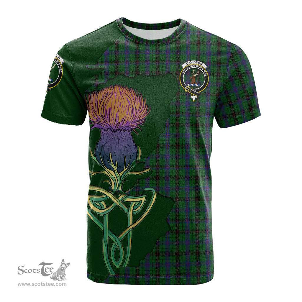 Scottish Davidson Clan Tartan with Thistle and Scotland Map Tartan Plaid T Shirt Scottish Plaid Tartan Plaid - ScotsTee - scotstee.com