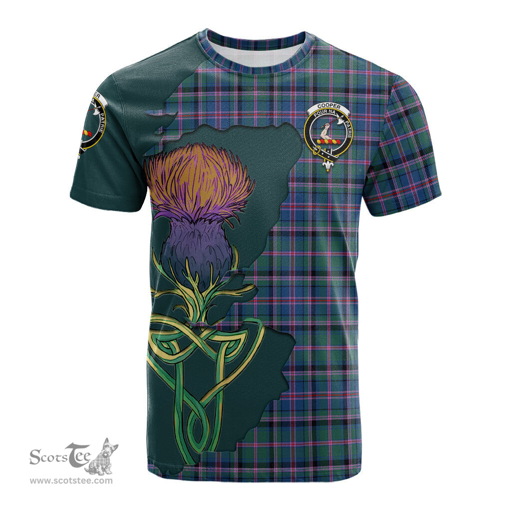 Scottish Cooper Clan Tartan with Thistle and Scotland Map Tartan Plaid T Shirt Scottish Plaid Tartan Plaid - ScotsTee - scotstee.com
