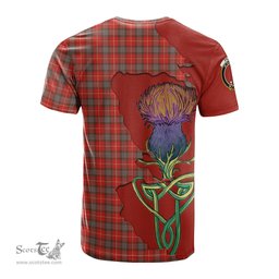 Scottish Fraser Weathered Clan Tartan with Thistle and Scotland Map Tartan Plaid T Shirt Scottish Plaid Tartan Plaid - ScotsTee - scotstee.com