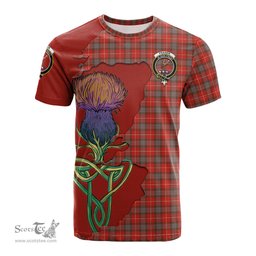 Scottish Fraser Weathered Clan Tartan with Thistle and Scotland Map Tartan Plaid T Shirt Scottish Plaid Tartan Plaid - ScotsTee - scotstee.com