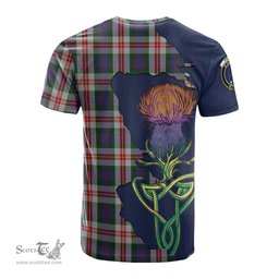 Scottish Fraser Red Dress Clan Tartan with Thistle and Scotland Map Tartan Plaid T Shirt Scottish Plaid Tartan Plaid - ScotsTee - scotstee.com