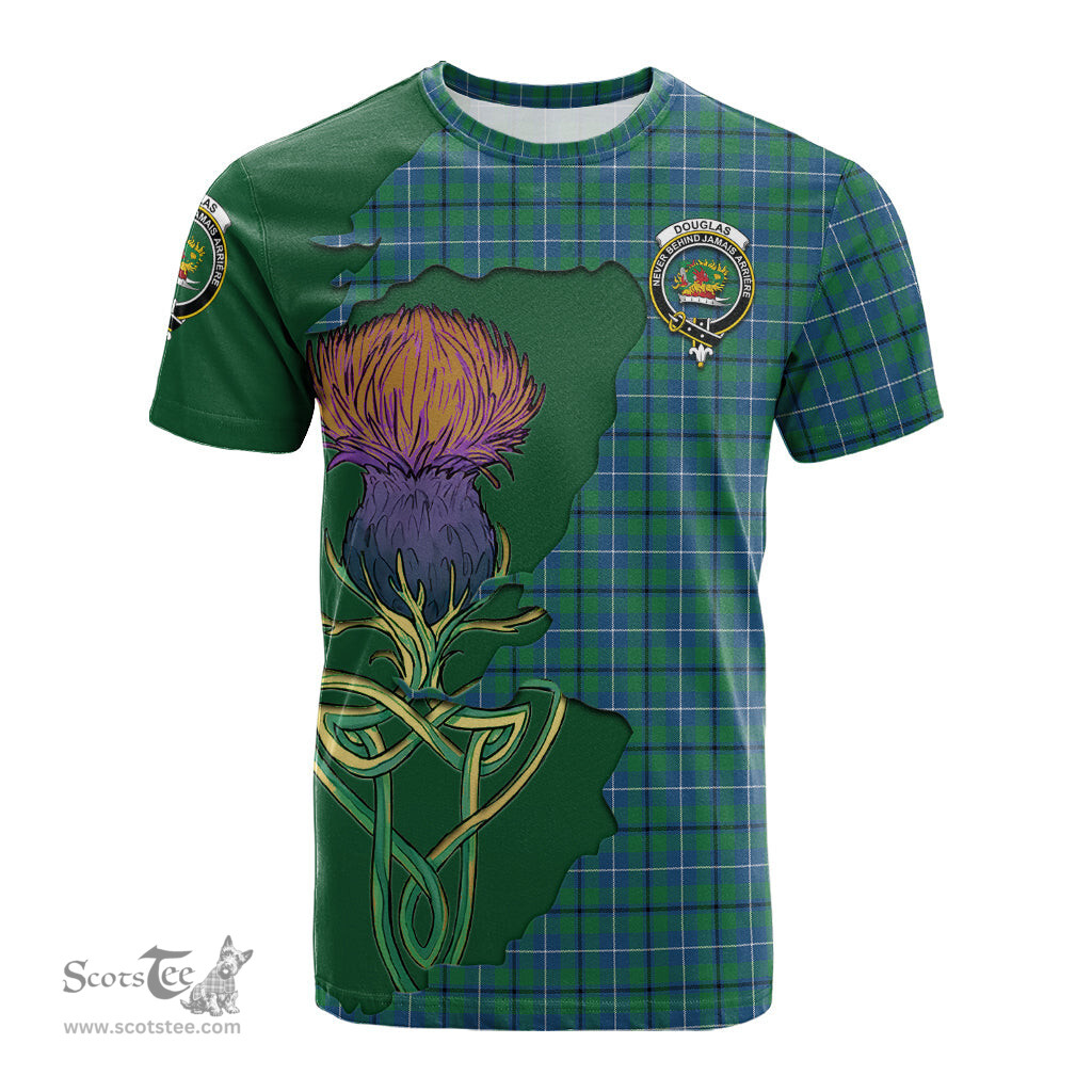 Scottish Douglas Ancient Clan Tartan with Thistle and Scotland Map Tartan Plaid T Shirt Scottish Plaid Tartan Plaid - ScotsTee - scotstee.com