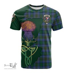 Scottish Cockburn Ancient Clan Tartan with Thistle and Scotland Map Tartan Plaid T Shirt Scottish Plaid Tartan Plaid - ScotsTee - scotstee.com