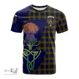 Scottish Clelland Modern Clan Tartan with Thistle and Scotland Map Tartan Plaid T Shirt Scottish Plaid Tartan Plaid - ScotsTee - scotstee.com