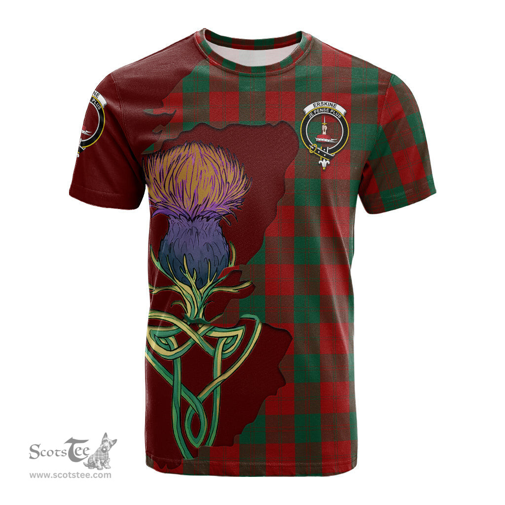 Scottish Erskine Clan Tartan with Thistle and Scotland Map Tartan Plaid T Shirt Scottish Plaid Tartan Plaid - ScotsTee - scotstee.com