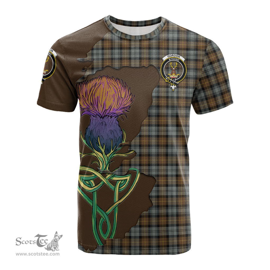 Scottish Gordon Weathered Clan Tartan with Thistle and Scotland Map Tartan Plaid T Shirt Scottish Plaid Tartan Plaid - ScotsTee - scotstee.com