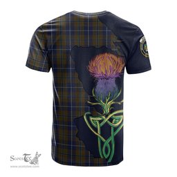 Scottish Douglas Brown Clan Tartan with Thistle and Scotland Map Tartan Plaid T Shirt Scottish Plaid Tartan Plaid - ScotsTee - scotstee.com