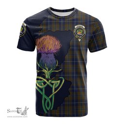Scottish Douglas Brown Clan Tartan with Thistle and Scotland Map Tartan Plaid T Shirt Scottish Plaid Tartan Plaid - ScotsTee - scotstee.com