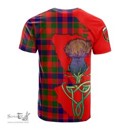 Scottish Gow of Skeoch Clan Tartan with Thistle and Scotland Map Tartan Plaid T Shirt Scottish Plaid Tartan Plaid - ScotsTee - scotstee.com