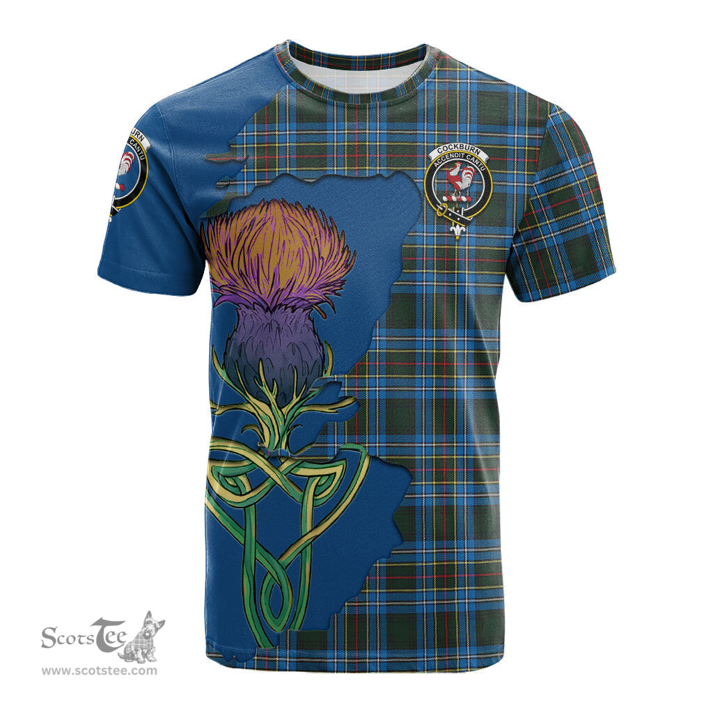 Scottish Cockburn Modern Clan Tartan with Thistle and Scotland Map Tartan Plaid T Shirt Scottish Plaid Tartan Plaid - ScotsTee - scotstee.com