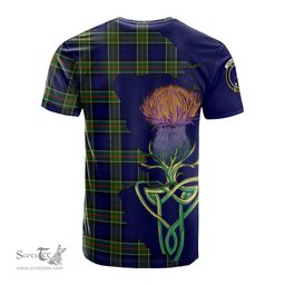 Scottish Colquhoun Modern Clan Tartan with Thistle and Scotland Map Tartan Plaid T Shirt Scottish Plaid Tartan Plaid - ScotsTee - scotstee.com