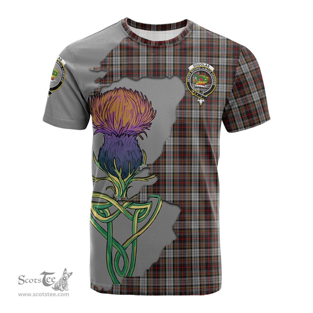 Scottish Douglas Ancient Dress Clan Tartan with Thistle and Scotland Map Tartan Plaid T Shirt Scottish Plaid Tartan Plaid - ScotsTee - scotstee.com
