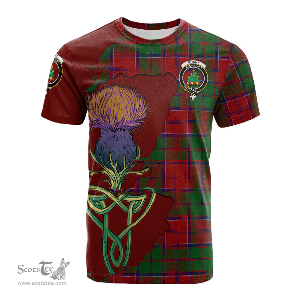 Scottish Grant Clan Tartan with Thistle and Scotland Map Tartan Plaid T Shirt Scottish Plaid Tartan Plaid - ScotsTee - scotstee.com