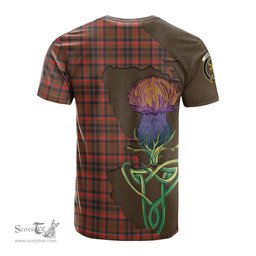 Scottish Cumming Hunting Weathered Clan Tartan with Thistle and Scotland Map Tartan Plaid T Shirt Scottish Plaid Tartan Plaid - ScotsTee - scotstee.com