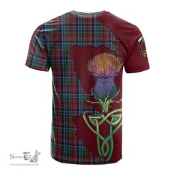 Scottish Gordon Red Clan Tartan with Thistle and Scotland Map Tartan Plaid T Shirt Scottish Plaid Tartan Plaid - ScotsTee - scotstee.com