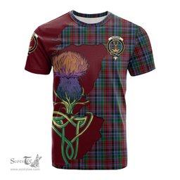 Scottish Gordon Red Clan Tartan with Thistle and Scotland Map Tartan Plaid T Shirt Scottish Plaid Tartan Plaid - ScotsTee - scotstee.com