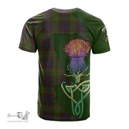 Scottish Cunningham Hunting Modern Clan Tartan with Thistle and Scotland Map Tartan Plaid T Shirt Scottish Plaid Tartan Plaid - ScotsTee - scotstee.com