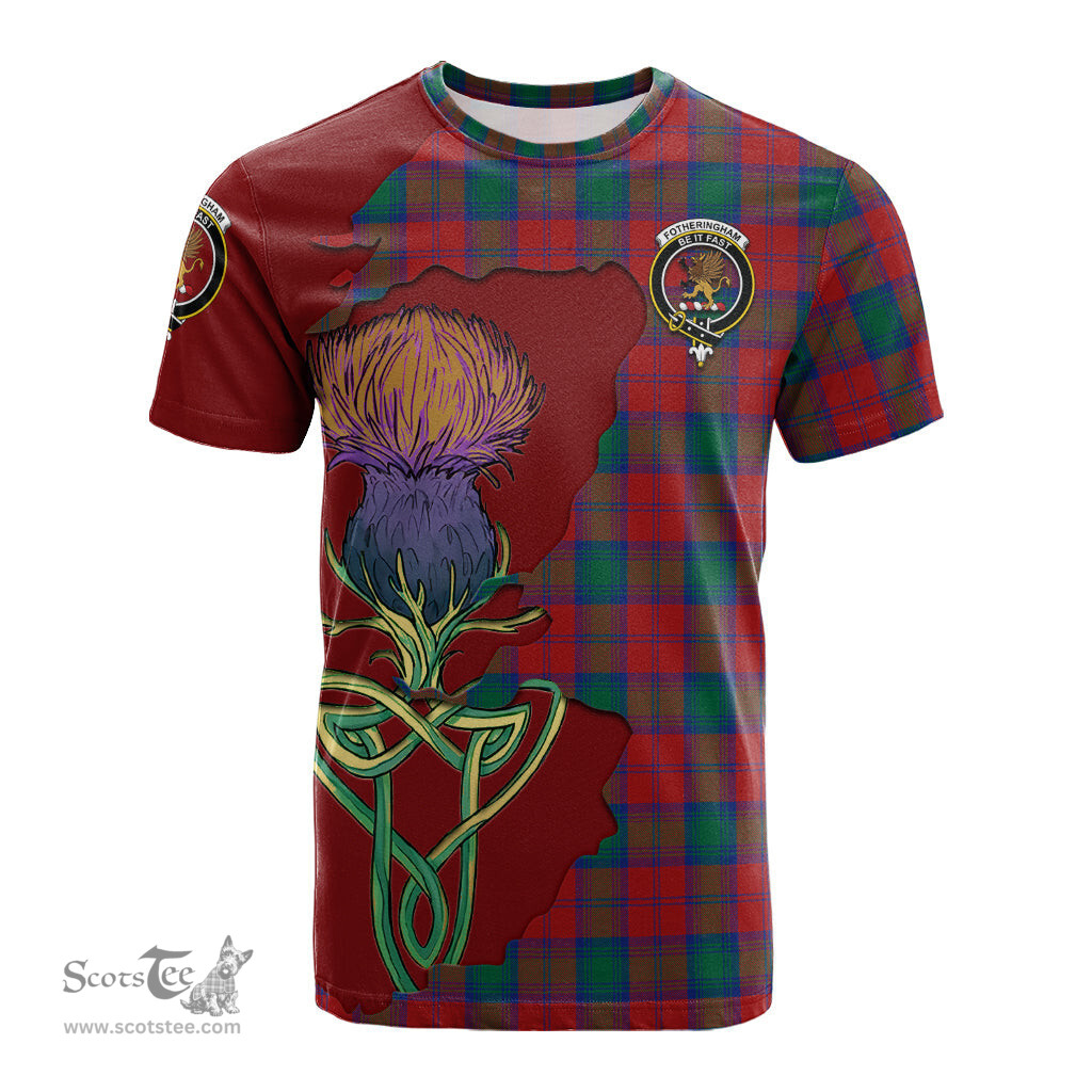 Scottish Fotheringham Modern Clan Tartan with Thistle and Scotland Map Tartan Plaid T Shirt Scottish Plaid Tartan Plaid - ScotsTee - scotstee.com