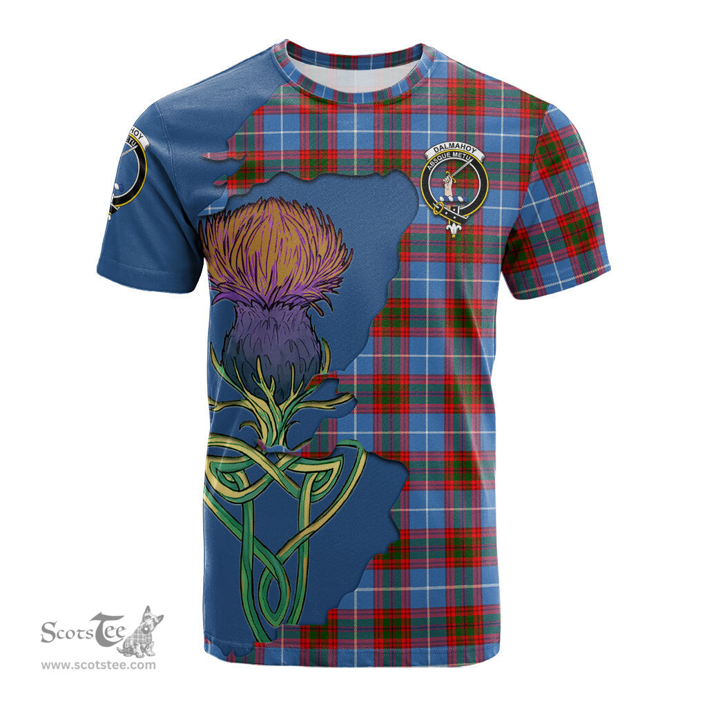 Scottish Dalmahoy Clan Tartan with Thistle and Scotland Map Tartan Plaid T Shirt Scottish Plaid Tartan Plaid - ScotsTee - scotstee.com