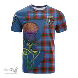 Scottish Dalmahoy Clan Tartan with Thistle and Scotland Map Tartan Plaid T Shirt Scottish Plaid Tartan Plaid - ScotsTee - scotstee.com