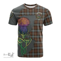Scottish Ferguson Weathered Clan Tartan with Thistle and Scotland Map Tartan Plaid T Shirt Scottish Plaid Tartan Plaid - ScotsTee - scotstee.com