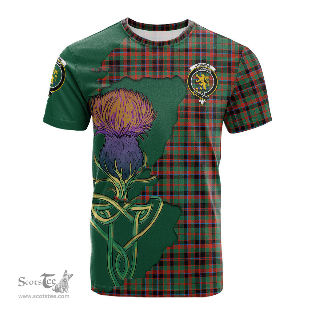 Scottish Cumming Hunting Ancient Clan Tartan with Thistle and Scotland Map Tartan Plaid T Shirt Scottish Plaid Tartan Plaid - ScotsTee - scotstee.com