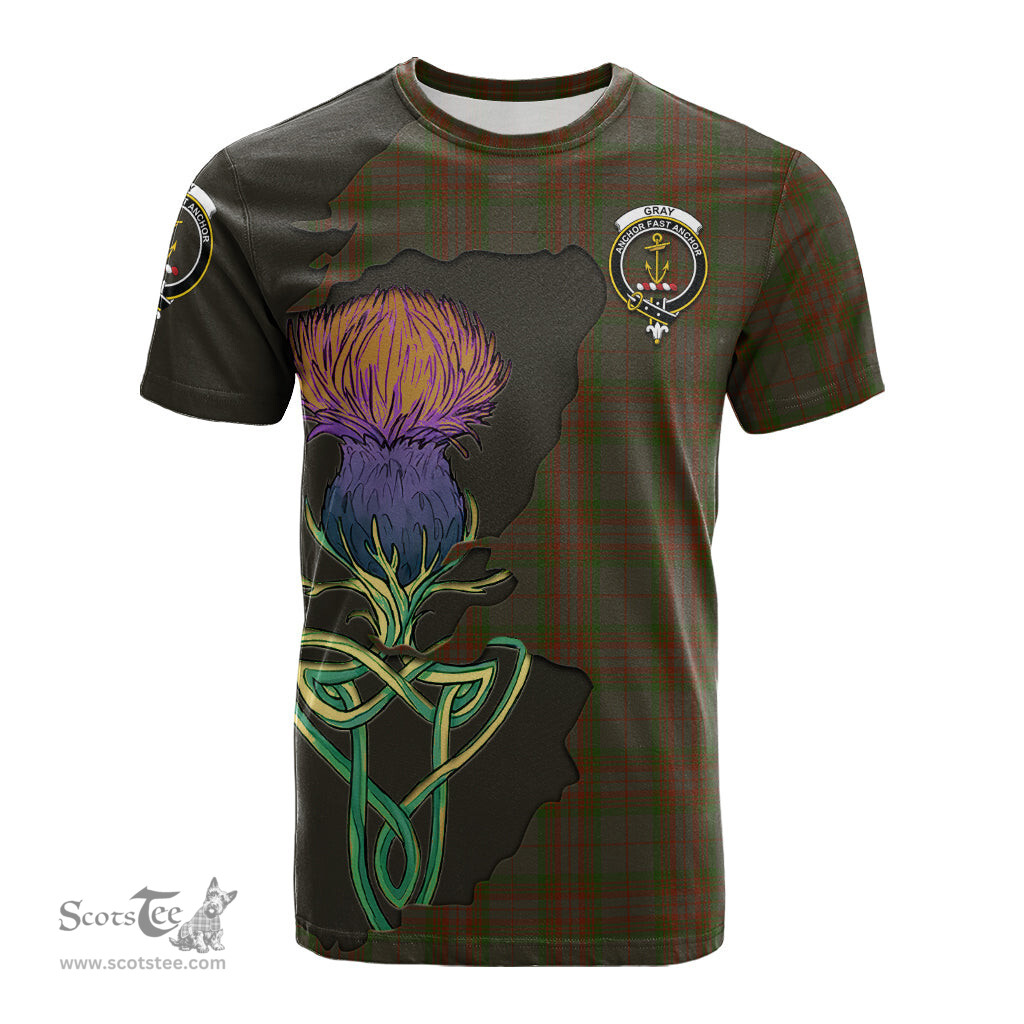 Scottish Gray Clan Tartan with Thistle and Scotland Map Tartan Plaid T Shirt Scottish Plaid Tartan Plaid - ScotsTee - scotstee.com