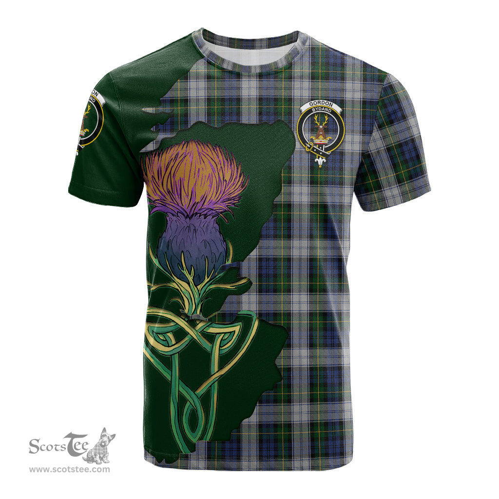 Scottish Gordon Dress Clan Tartan with Thistle and Scotland Map Tartan Plaid T Shirt Scottish Plaid Tartan Plaid - ScotsTee - scotstee.com