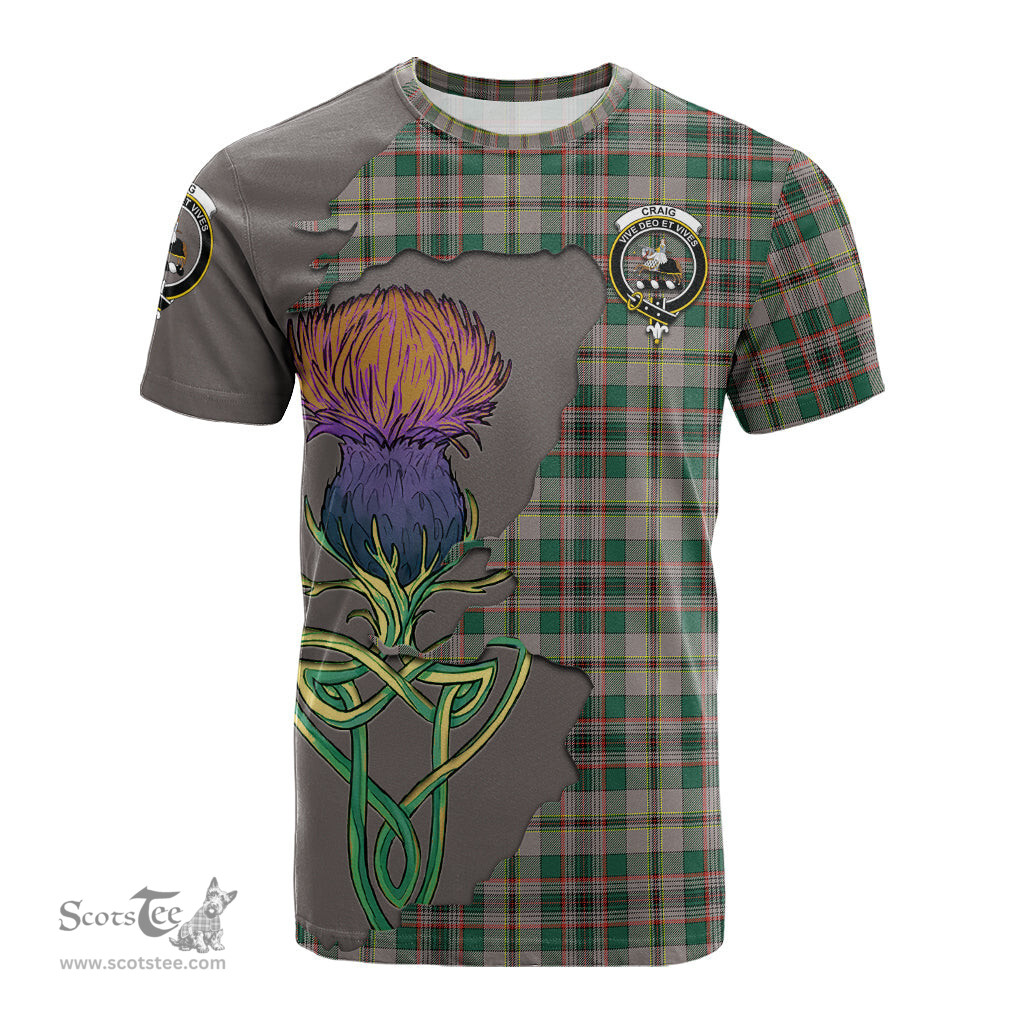 Scottish Craig Ancient Clan Tartan with Thistle and Scotland Map Tartan Plaid T Shirt Scottish Plaid Tartan Plaid - ScotsTee - scotstee.com