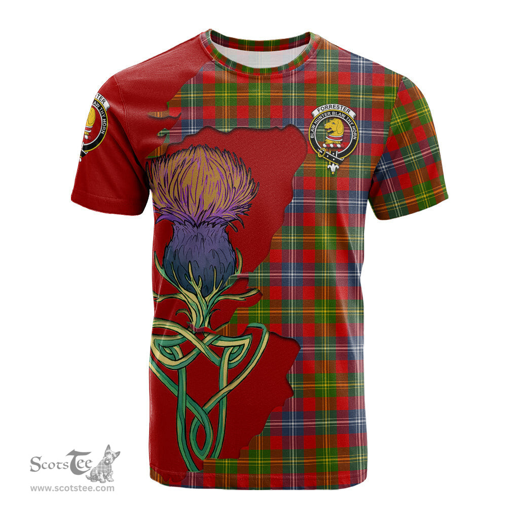 Scottish Forrester Clan Tartan with Thistle and Scotland Map Tartan Plaid T Shirt Scottish Plaid Tartan Plaid - ScotsTee - scotstee.com