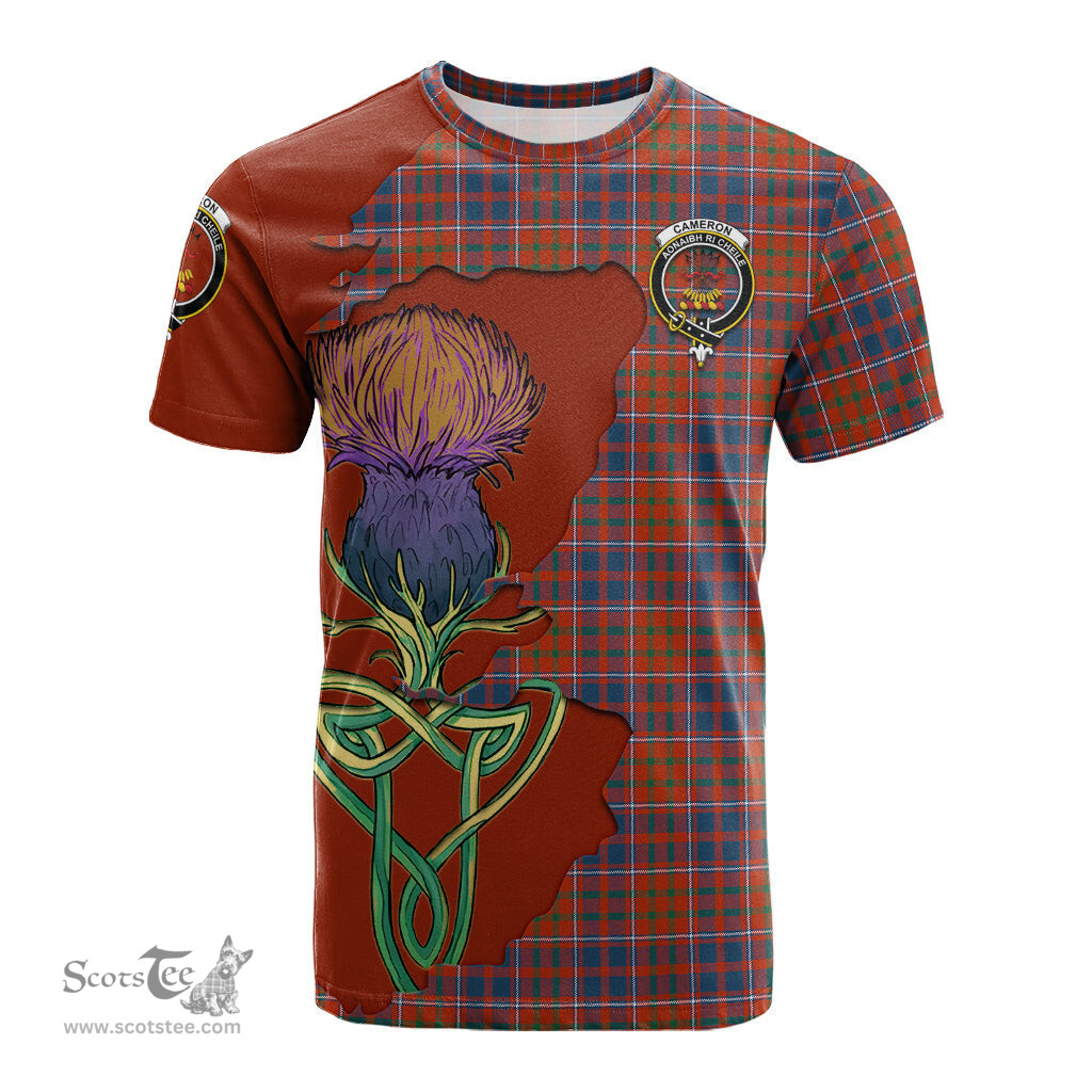 Scottish Cameron of Lochiel Ancient Clan Tartan with Thistle and Scotland Map Tartan Plaid T Shirt Scottish Plaid Tartan Plaid - ScotsTee - scotstee.com