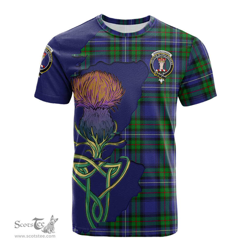Scottish Donnachaidh Clan Tartan with Thistle and Scotland Map Tartan Plaid T Shirt Scottish Plaid Tartan Plaid - ScotsTee - scotstee.com