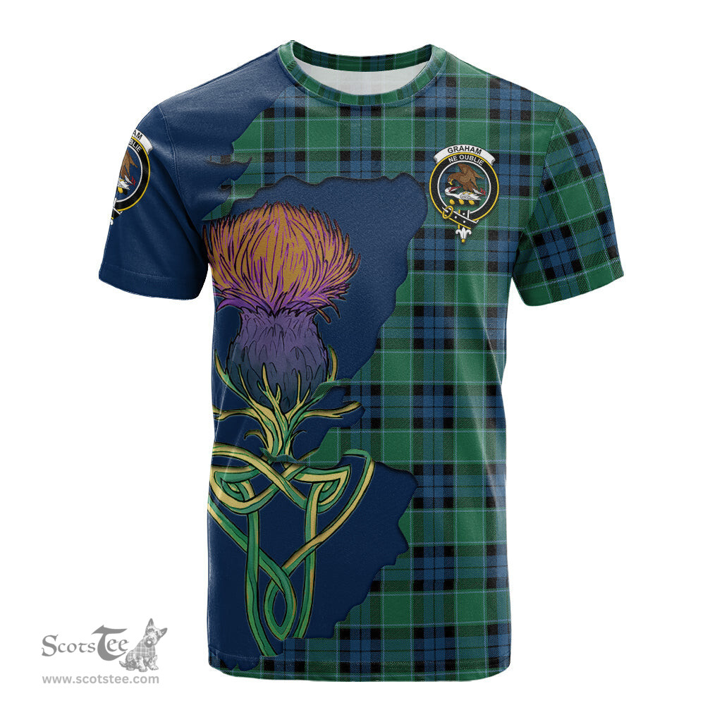 Scottish Graham of Menteith Ancient Clan Tartan with Thistle and Scotland Map Tartan Plaid T Shirt Scottish Plaid Tartan Plaid - ScotsTee - scotstee.com