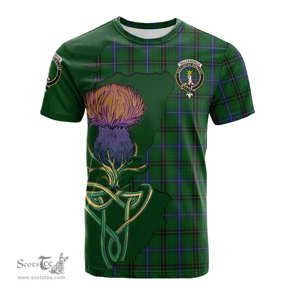 Scottish MacKendrick Clan Tartan with Thistle and Scotland Map Tartan Plaid T Shirt Scottish Plaid Tartan Plaid - ScotsTee - scotstee.com