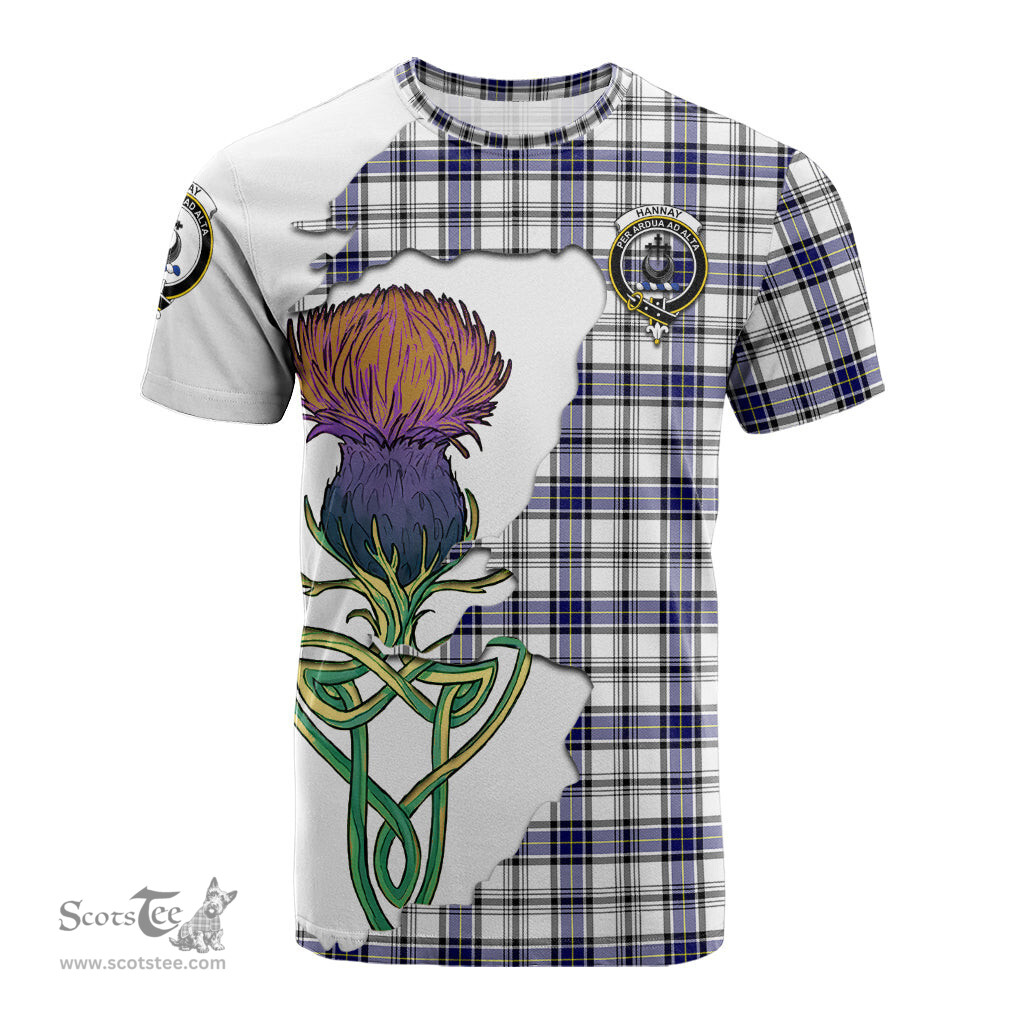 Scottish Hannay Modern Clan Tartan with Thistle and Scotland Map Tartan Plaid T Shirt Scottish Plaid Tartan Plaid - ScotsTee - scotstee.com