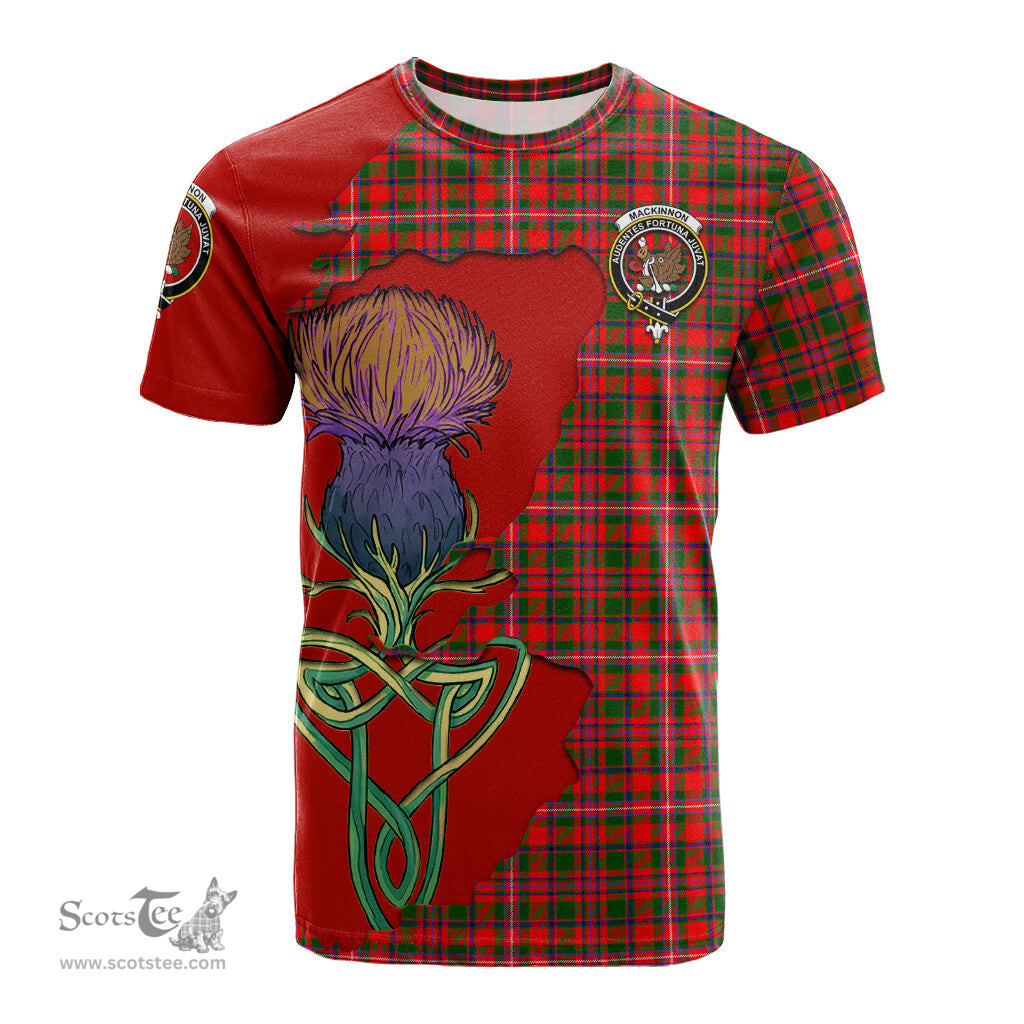 Scottish MacKinnon Modern Clan Tartan with Thistle and Scotland Map Tartan Plaid T Shirt Scottish Plaid Tartan Plaid - ScotsTee - scotstee.com