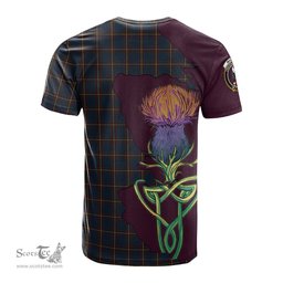 Scottish MacLaine of Lochbuie Hunting Clan Tartan with Thistle and Scotland Map Tartan Plaid T Shirt Scottish Plaid Tartan Plaid - ScotsTee - scotstee.com
