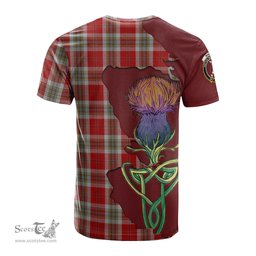 Scottish MacLean of Duart Dress Red Clan Tartan with Thistle and Scotland Map Tartan Plaid T Shirt Scottish Plaid Tartan Plaid - ScotsTee - scotstee.com