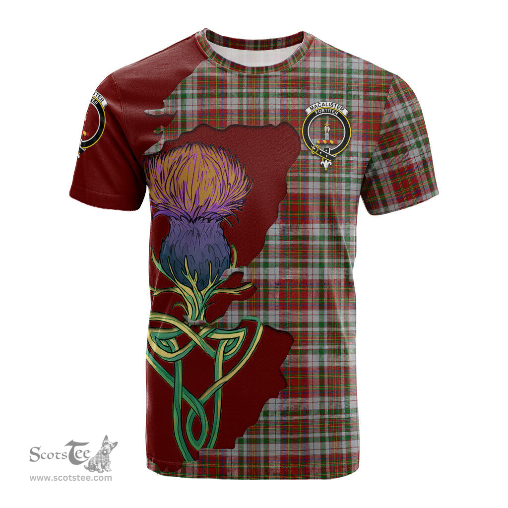 Scottish MacAlister Dress Clan Tartan with Thistle and Scotland Map Tartan Plaid T Shirt Scottish Plaid Tartan Plaid - ScotsTee - scotstee.com
