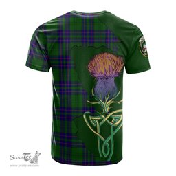 Scottish Lockhart Modern Clan Tartan with Thistle and Scotland Map Tartan Plaid T Shirt Scottish Plaid Tartan Plaid - ScotsTee - scotstee.com