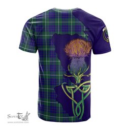 Scottish Hamilton Hunting Modern Clan Tartan with Thistle and Scotland Map Tartan Plaid T Shirt Scottish Plaid Tartan Plaid - ScotsTee - scotstee.com