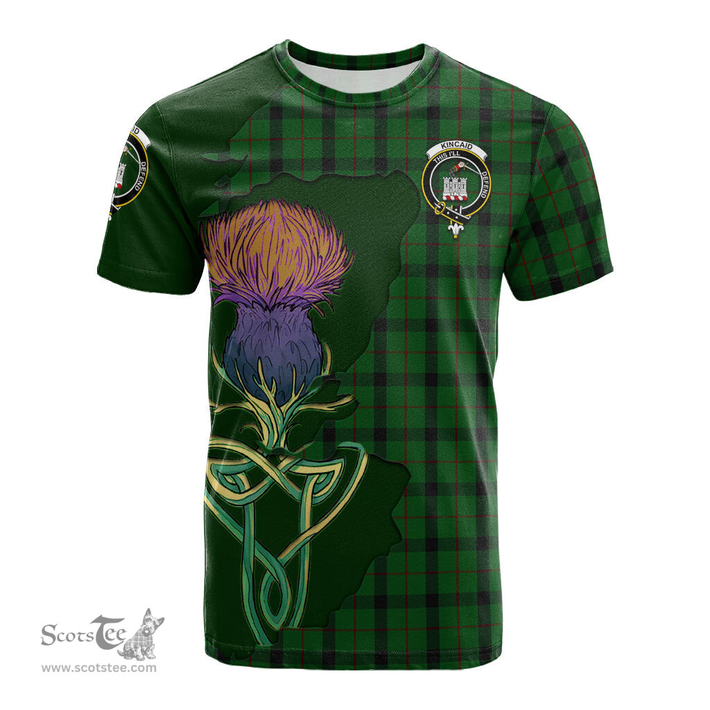 Scottish Kincaid Clan Tartan with Thistle and Scotland Map Tartan Plaid T Shirt Scottish Plaid Tartan Plaid - ScotsTee - scotstee.com