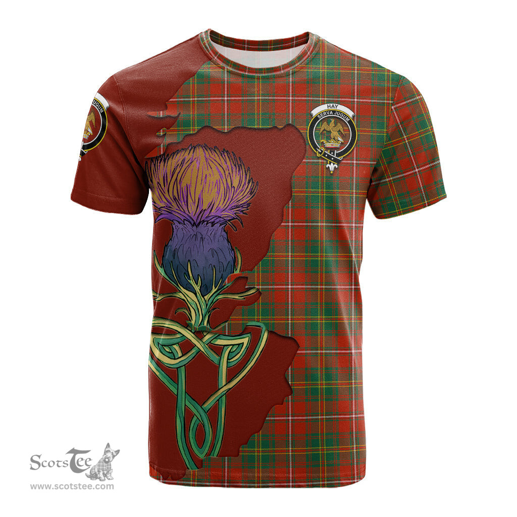 Scottish Hay Ancient Clan Tartan with Thistle and Scotland Map Tartan Plaid T Shirt Scottish Plaid Tartan Plaid - ScotsTee - scotstee.com