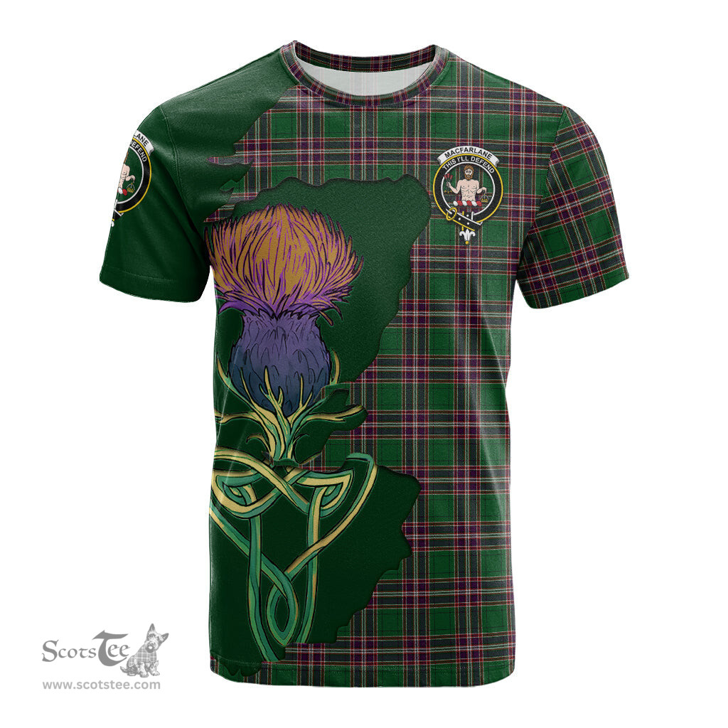 Scottish MacFarlane Hunting Clan Tartan with Thistle and Scotland Map Tartan Plaid T Shirt Scottish Plaid Tartan Plaid - ScotsTee - scotstee.com