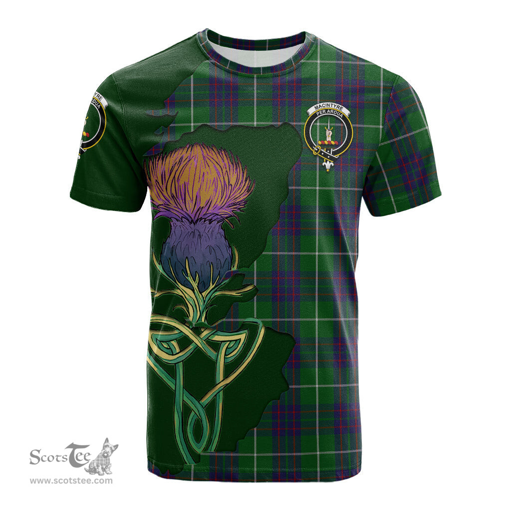 Scottish MacIntyre Hunting Clan Tartan with Thistle and Scotland Map Tartan Plaid T Shirt Scottish Plaid Tartan Plaid - ScotsTee - scotstee.com