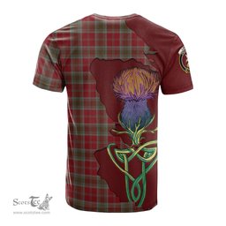 Scottish Lindsay Weathered Clan Tartan with Thistle and Scotland Map Tartan Plaid T Shirt Scottish Plaid Tartan Plaid - ScotsTee - scotstee.com