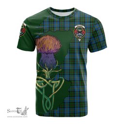 Scottish MacLeod Green Clan Tartan with Thistle and Scotland Map Tartan Plaid T Shirt Scottish Plaid Tartan Plaid - ScotsTee - scotstee.com