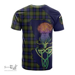 Scottish MacLaren Modern Clan Tartan with Thistle and Scotland Map Tartan Plaid T Shirt Scottish Plaid Tartan Plaid - ScotsTee - scotstee.com